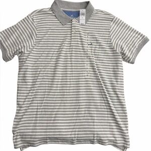 Cuffy’s Cape Cod Men’s Gray‎ Striped Polo Shirt Size Large NWT